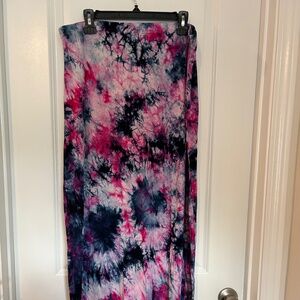 Tie-dyed long maxi skirt